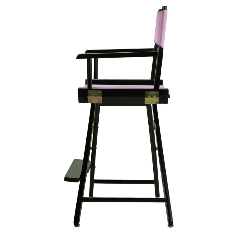 24" Folding Director Chair, Honey Oak, Pink