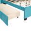 Lit de rangement luxueux rembourré en velours avec tête de lit à oreilles et fabrication robuste-387936575