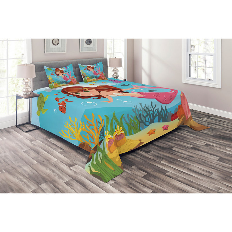 Polyester Coverlet, King Bedspread + 2 Shams