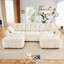 Ensemble de canapé 3 places avec repose-pieds et coussins décoratifs, structure robuste en bois massif-627253382-627253383-627253381