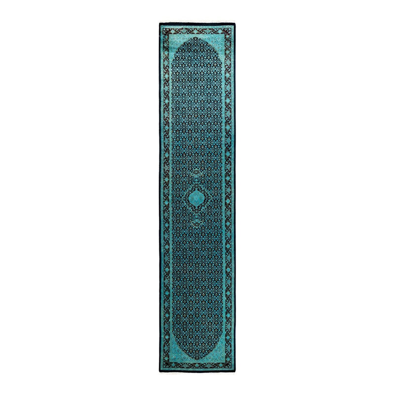 Tapis noir / bleu unique 2 pi 7 po x 12 pi 2 po Dailah