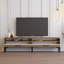 Meuble télé moderne en noyer et crème 70,9 po x 13,8 po x 27,6 po | 100% panneau de particules enduit de mélamine, épaisseur: 0,7 pouce | Design élégant et fonctionnel pour le divertissement dans le salon, idéal pour les décors modernes-745464969