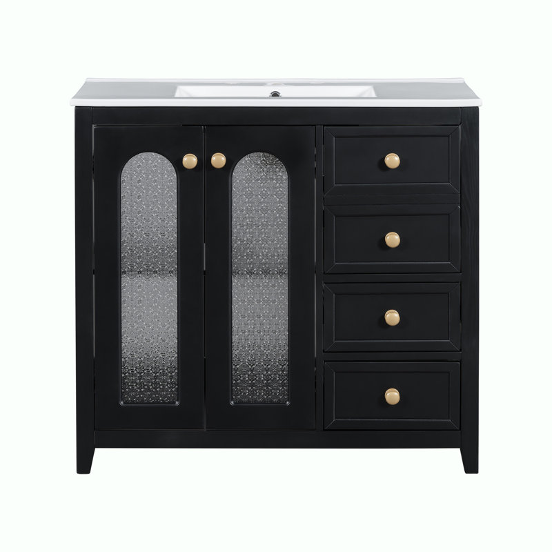 36-inch bathroom vanity, Black