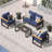 Aluminum 4 Piece Patio Set, 4- Person Outdoor Seating Group with Olefin Cushions-1463742772