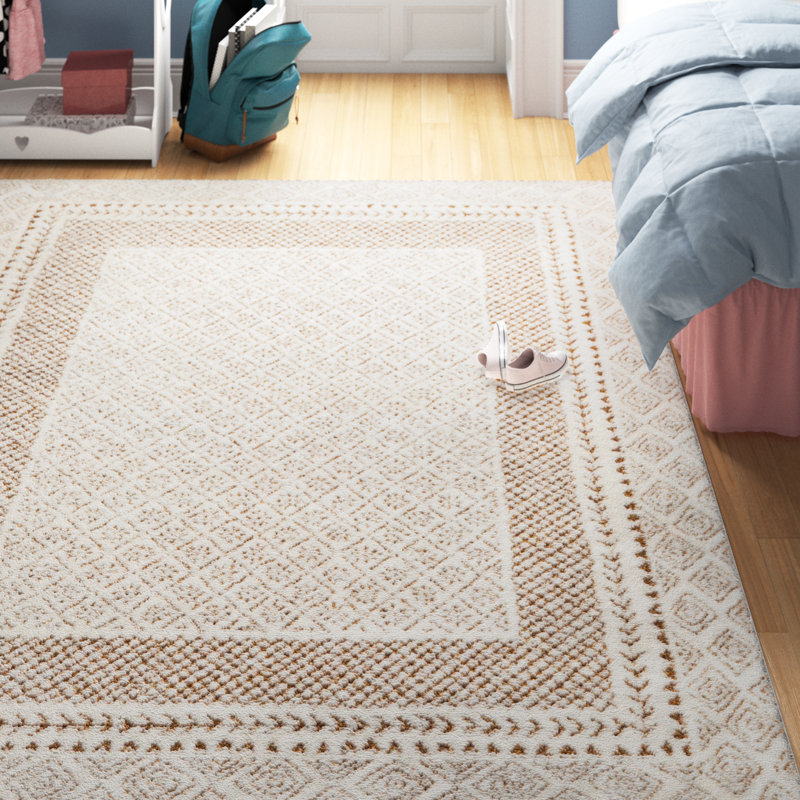 Tapis brun tissé à la machine Calvo, Rectangle 6 pi 7 po x 9 pi