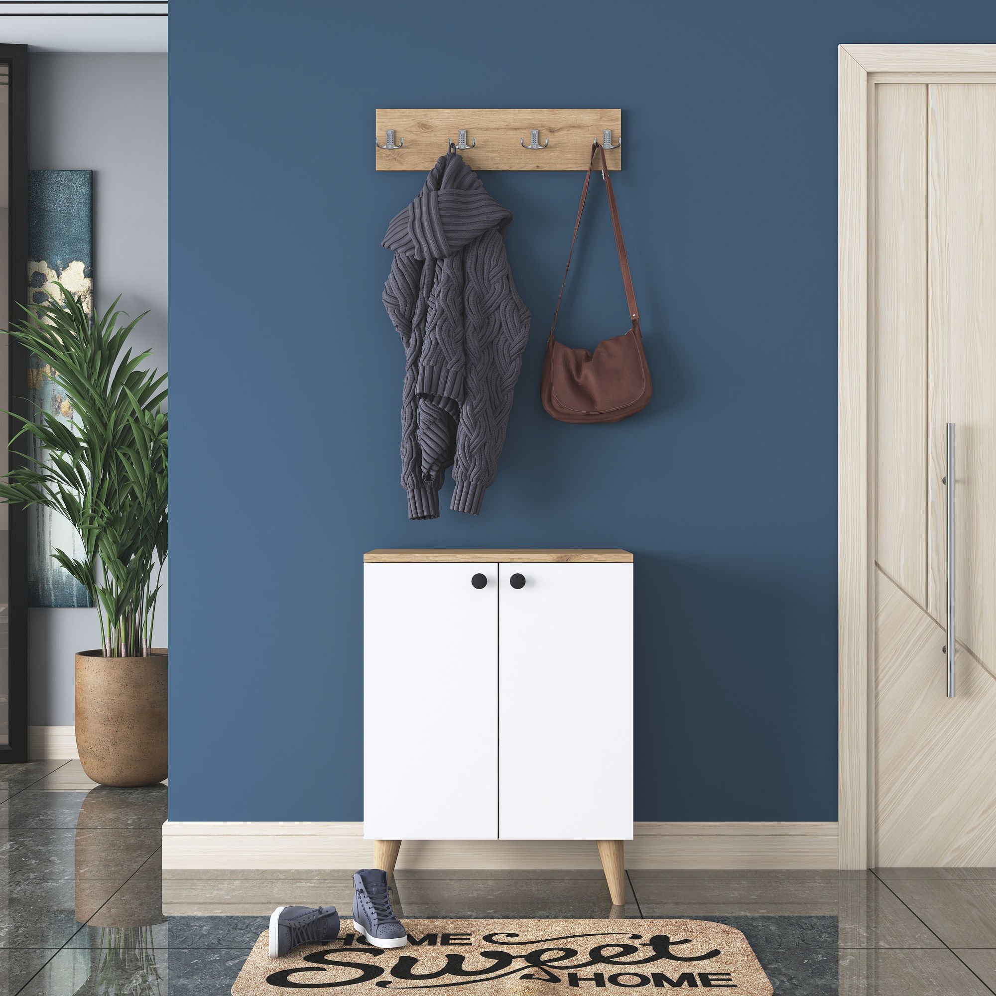 East Urban Home Hall Tree with Shoe Storage | Wayfair