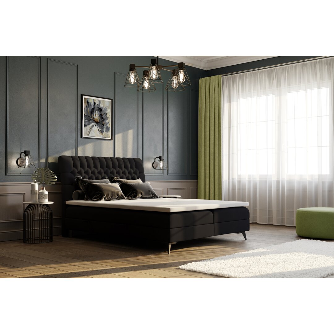 Boxspringbett Evelin mit Stauraum und Matratze