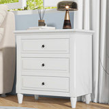 Hafner 3-Drawer Nightstand Storage Wood Cabinet