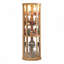 Vitrine de coin lumineuse, vitrine en verre avec tablettes réglables, finition chêne clair