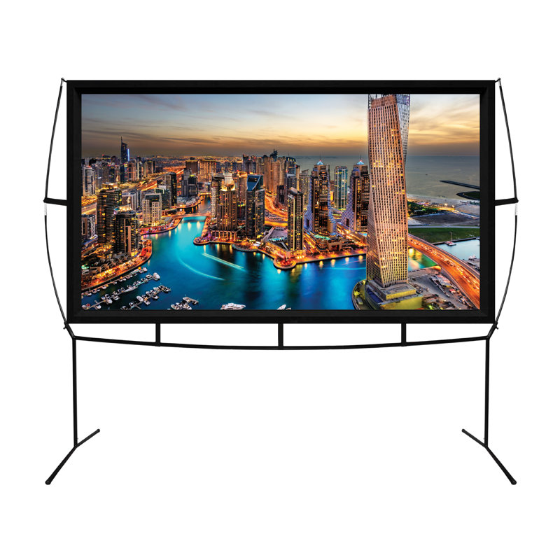 Écran de projection portable d'extérieur avec support, H 59 po x l 102 po