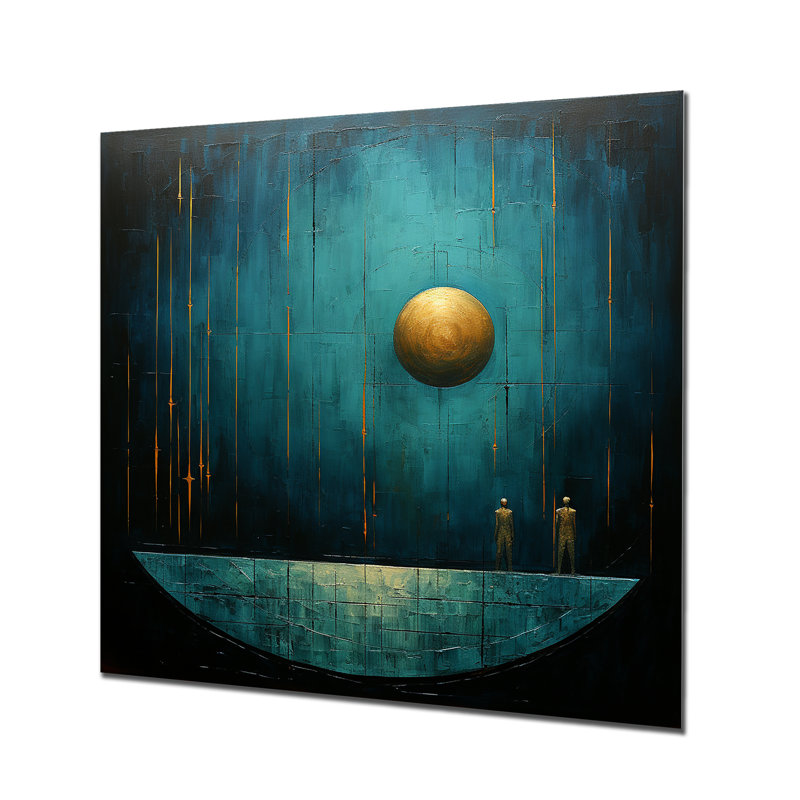 «Abstract Lunar Dream», art mural paysages spatiaux, Métal métal, H 30 po x l 30 po