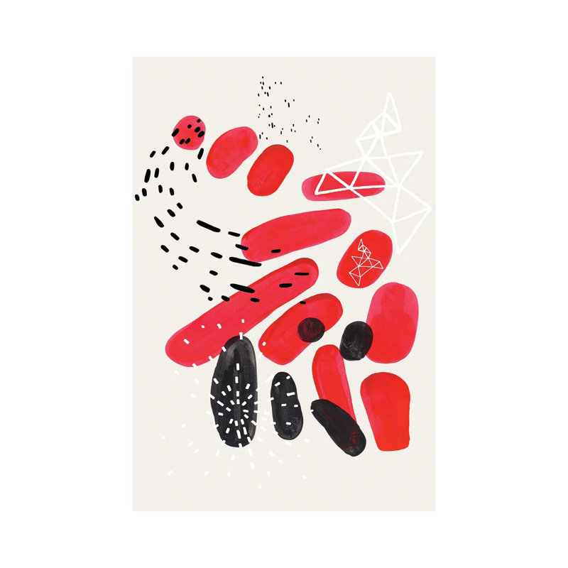 Red Wild Pebbles by EnShape - Wrapped Canvas Print, 20.32 cm H x 30.48 cm W