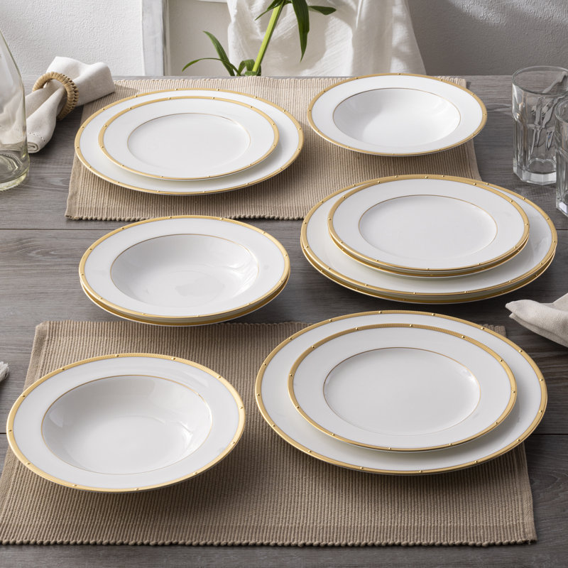 Noritake Rochelle 12-Piece Dinnerware Set, Service For 4, Gold