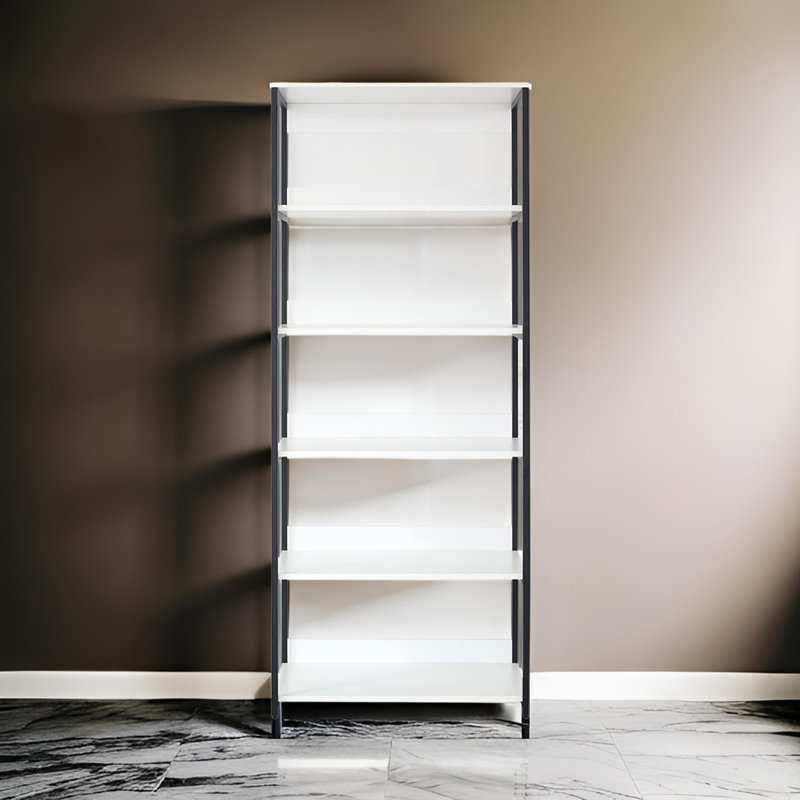 Système d'organisation haut modulaire Cox, 5 tablettes de rangement et structure en métal noir