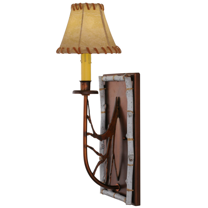 Applique murale 1 lampe bouleau