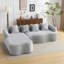 Canapé modulaire en L Chenille avec 4 coussins et siège moelleux-352175241