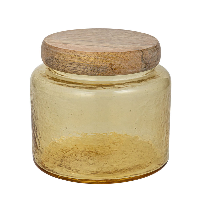 Kepner Handmade Glass Jar, 5.5" H x 6" W x 6" D