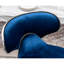 Velours bleu rembourré pivotant de 2 - base en métal chromé robuste à 360 degrés de hauteur de siège ajustable-1409670534