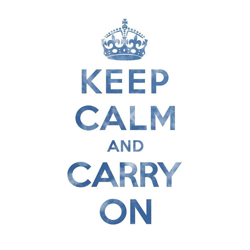 Art sur toile, "Keep Calm and Carry On", texture III, H 44 po x l 36 po