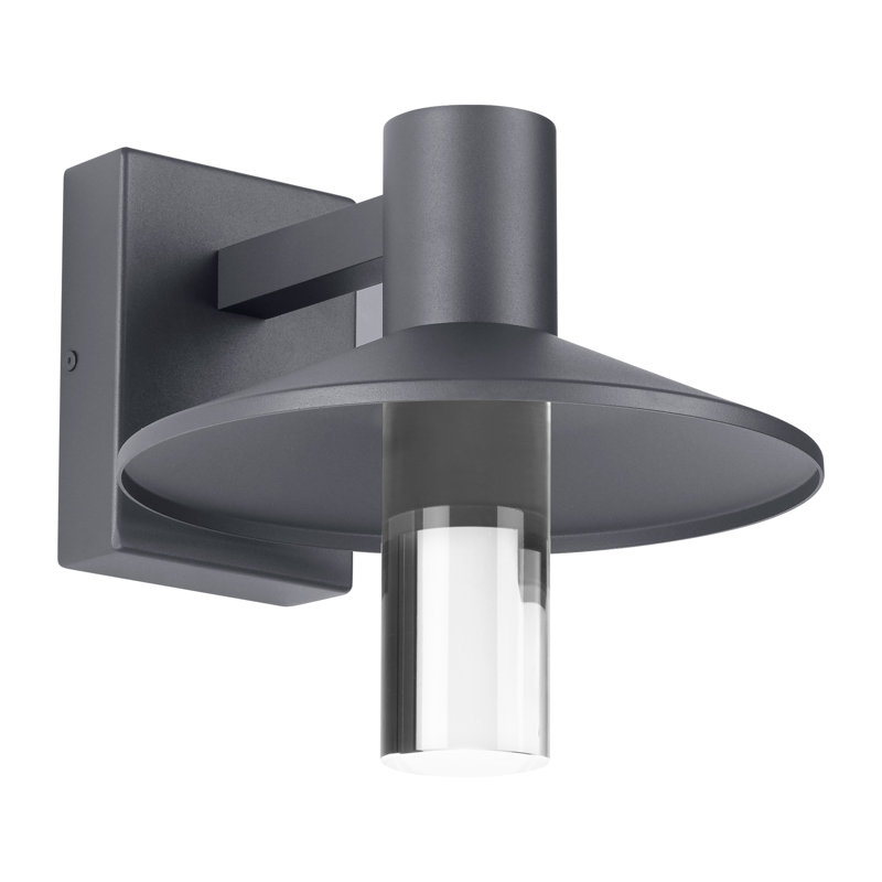 Ash LED Outdoor Armed Sconce, Charcoal, 10" H x 10.5" W x 12.5" D
