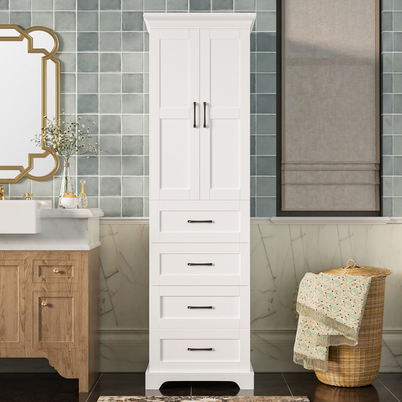 Armoire à linge autoportante pour rangement de salle de bain