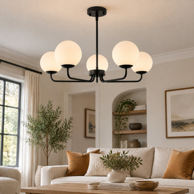 5-Light Dimmable Sputnik Modern Linear Chandelier
