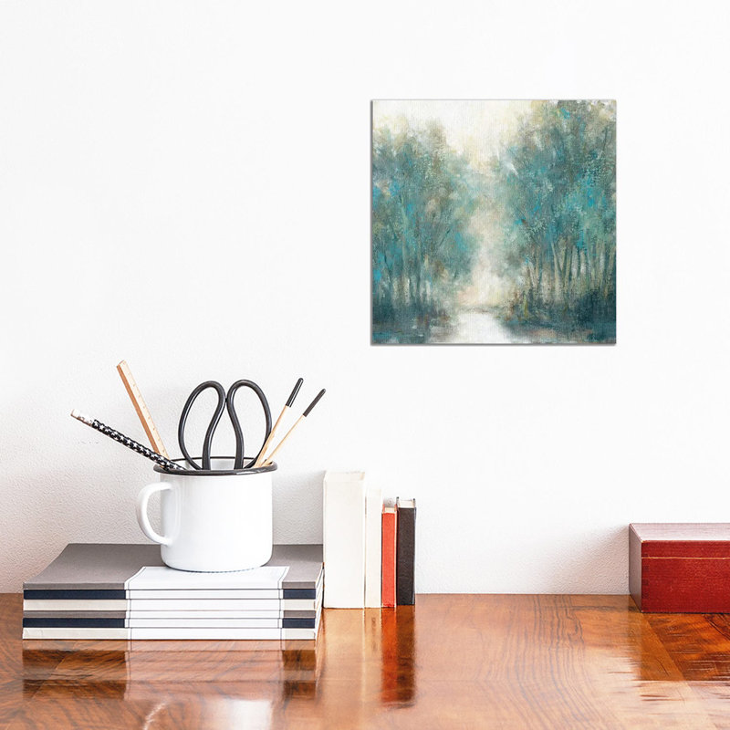«Lakeside Groves» par Carol Robinson, reproduction d'art sur toile tendue, H 12 po x l 12 po x P 0,75 po