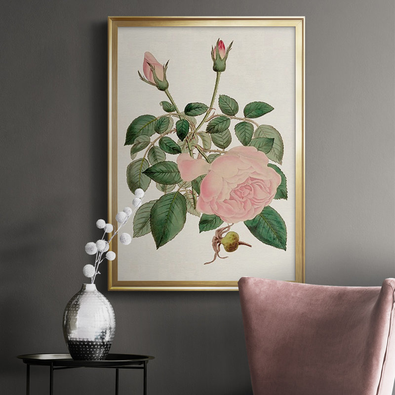 Mélange floral rose II, Or, H 42,5 po x l 30,5 po x P 1 po