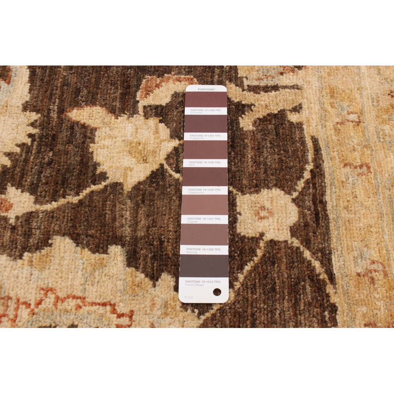 Tapis brun foncé Peshawar Oushak 4 pi 9 po x 6 pi 8 po