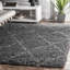 Tapis gris foncé à poil long à motif de treillis pour le salon, la chambre à coucher, la salle à manger, la chambre de bébé Callum, gris / ivoire-1460512768