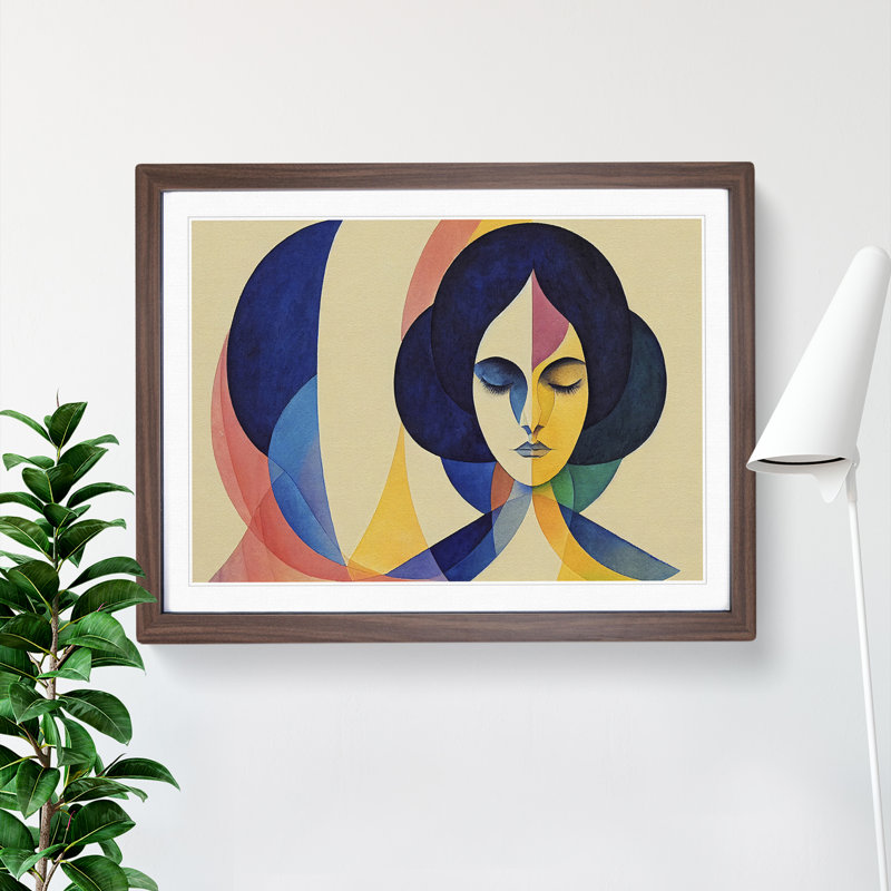 Watercolour Woman Vol.1 Abstract - Single Picture Frame Print, Dark Brown, 25cm H x 34cm W