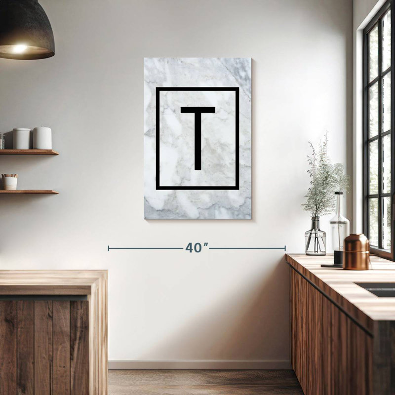 Marble T Monogram, 36" H x 24" W