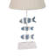 Ensemble de 2 lampes de table captivantes en résine bleu et blanc avec interrupteur à 3 voies, design élégant poisson sous-marin de 28 pouces, abat-jour en lin doux pour une ambiance relaxante