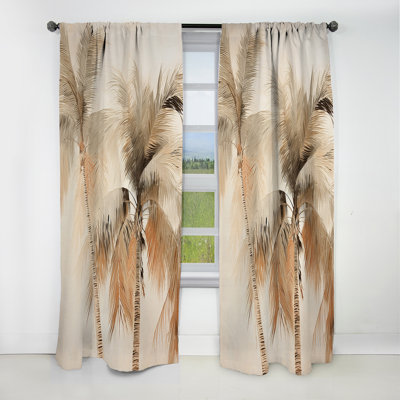 Calio - Palm Trees Floral Blackout Curtain - 1 Panels
