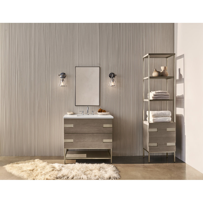 Craft Series Stainless Steel Wall Mirror, 30" H x 19.25" W, Brushed Pewter
