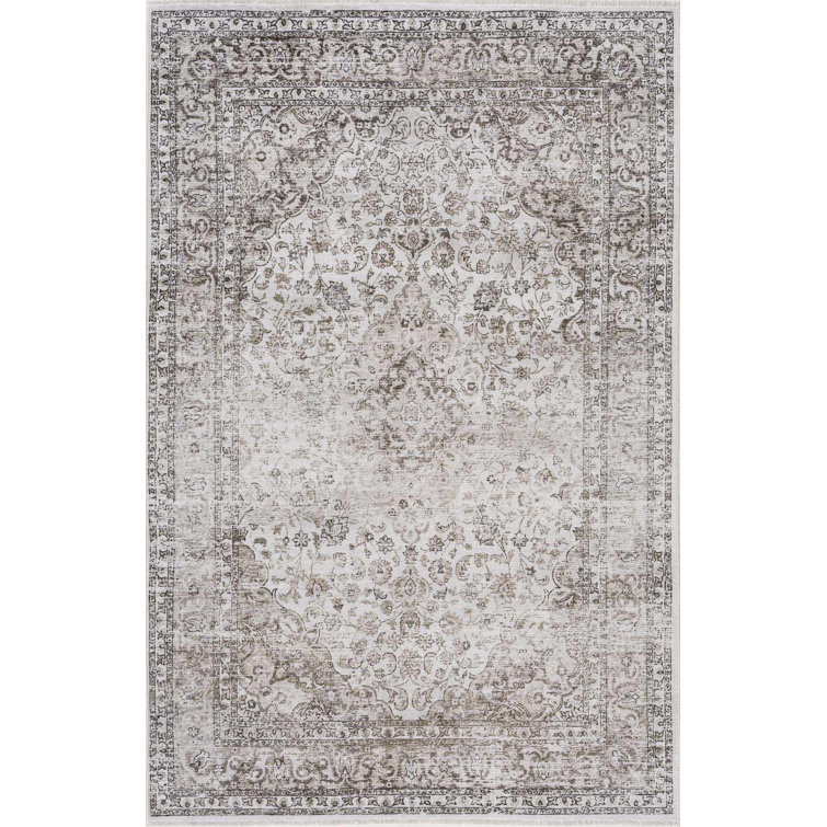Eldon Machine Washable Oriental Brown Area Rug