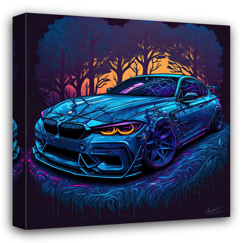 Reproduction sur toile tendue surréelle de la série 3 AMG I par Maki, H 15 po x l 15 po x P 1,5 po