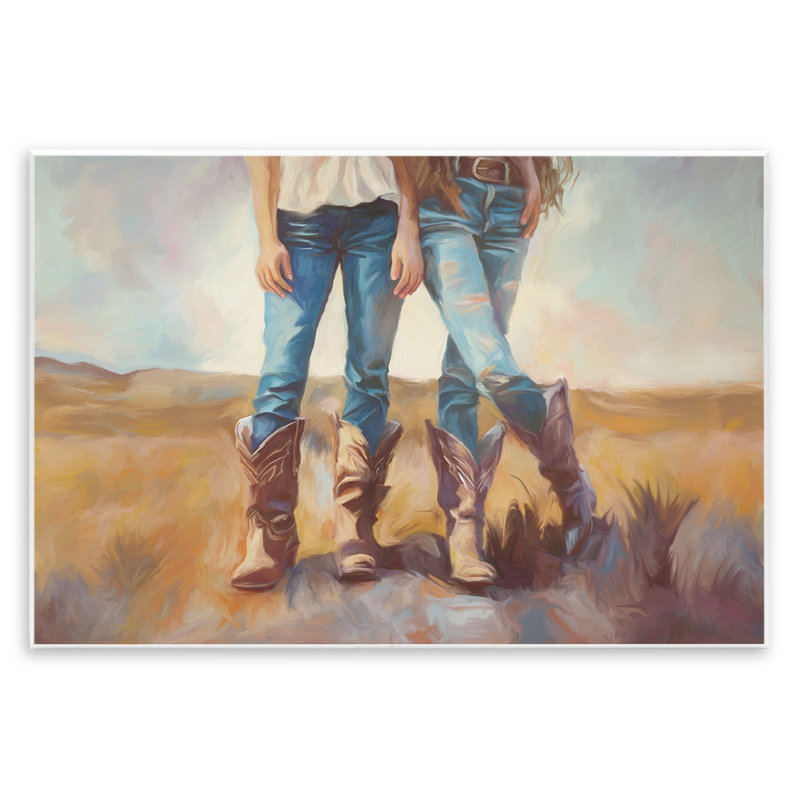 Tout sur les bottes de cowboy, plaque murale, design par Ramona Murdock, H 13 po x l 19 po