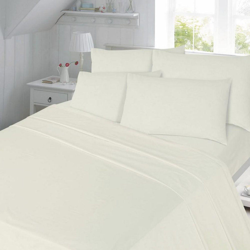 Rabita Cotton Blend Solid Colour Duvet Cover with Pillowcases Included, Super King Duvet cover + 2 pillowcases