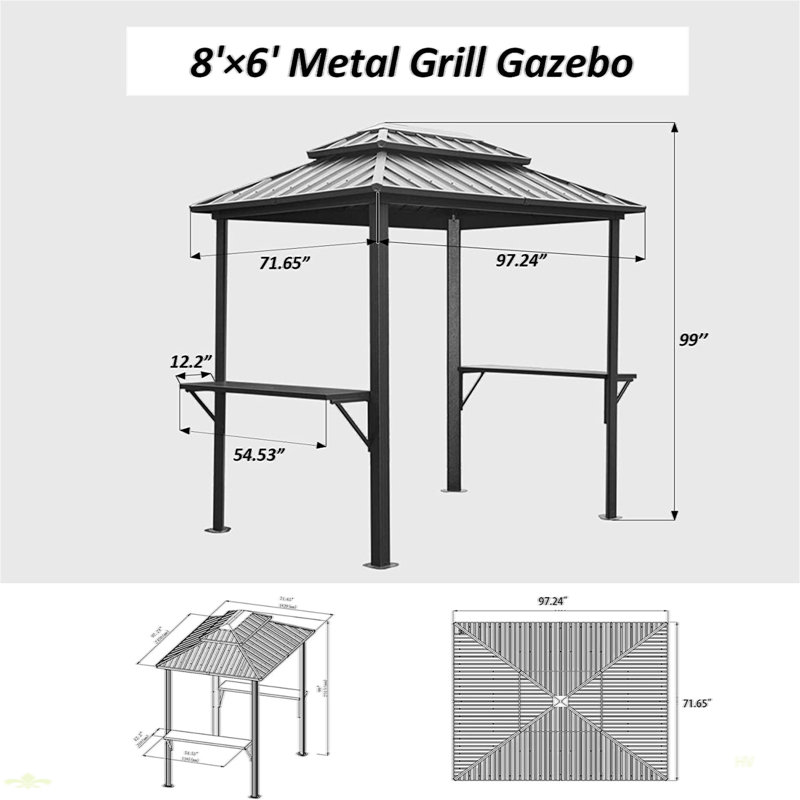 Cadre en métal pour l'extérieur en aluminium, Gris