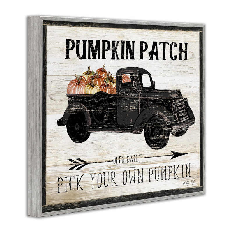 «Pumpkin Patch Farm Sign Fall Harvest Cueillette» par Cindy Jacobs - publicité imprimée, Estampe numérique Farmhouse