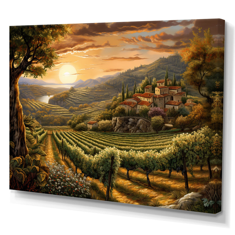 «Vineyard Charm», impression sur toile encadrée, Toile tendue, H 24 po x l 32 po x P 1 po