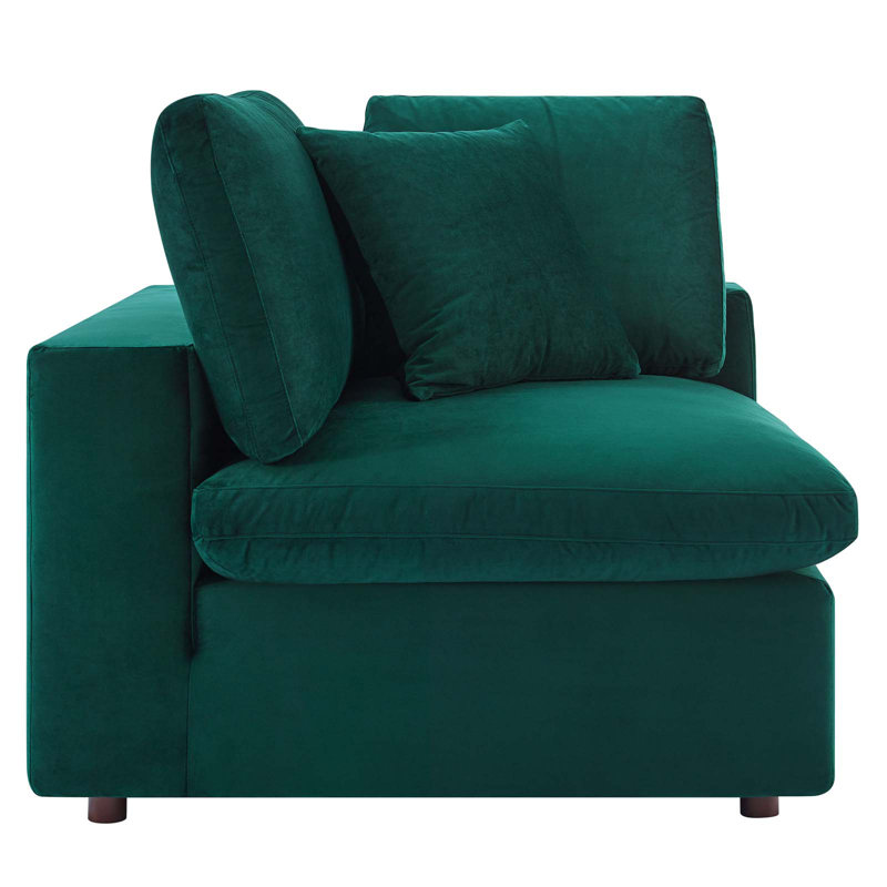 Chaise de coin Commix, Velours sarcelle