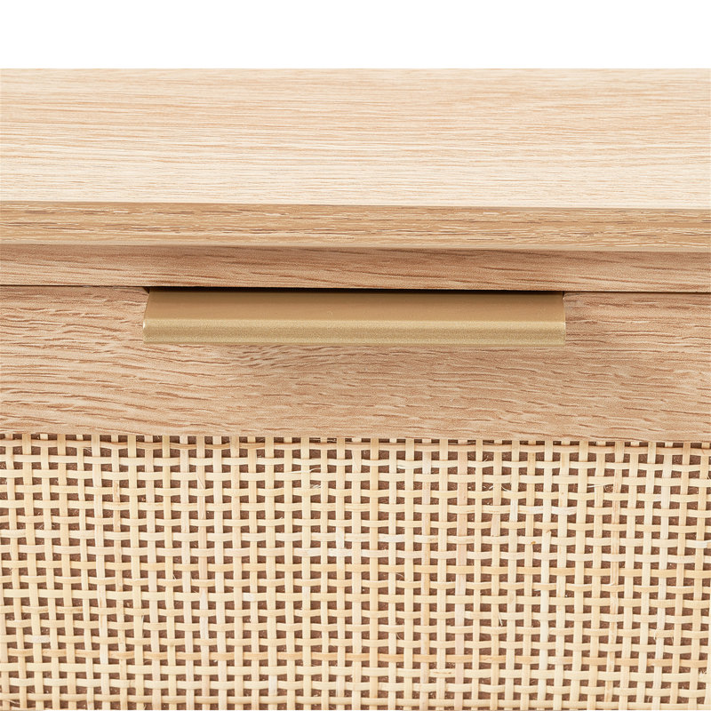 Console en rotin avec 3 tiroirs de rangement (y compris la table basse)