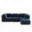 Canapé modulaire modulaire en velours côtelé, assise profonde, repose-pieds mobile, sans assemblage-654428138-654428151