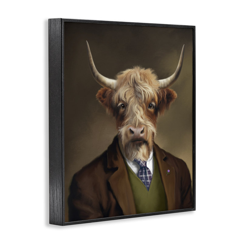 Highland Cow Scottish Gentleman, estampe numérique, conception par Matthew Piotrowicz, H 20 po x l 16 po