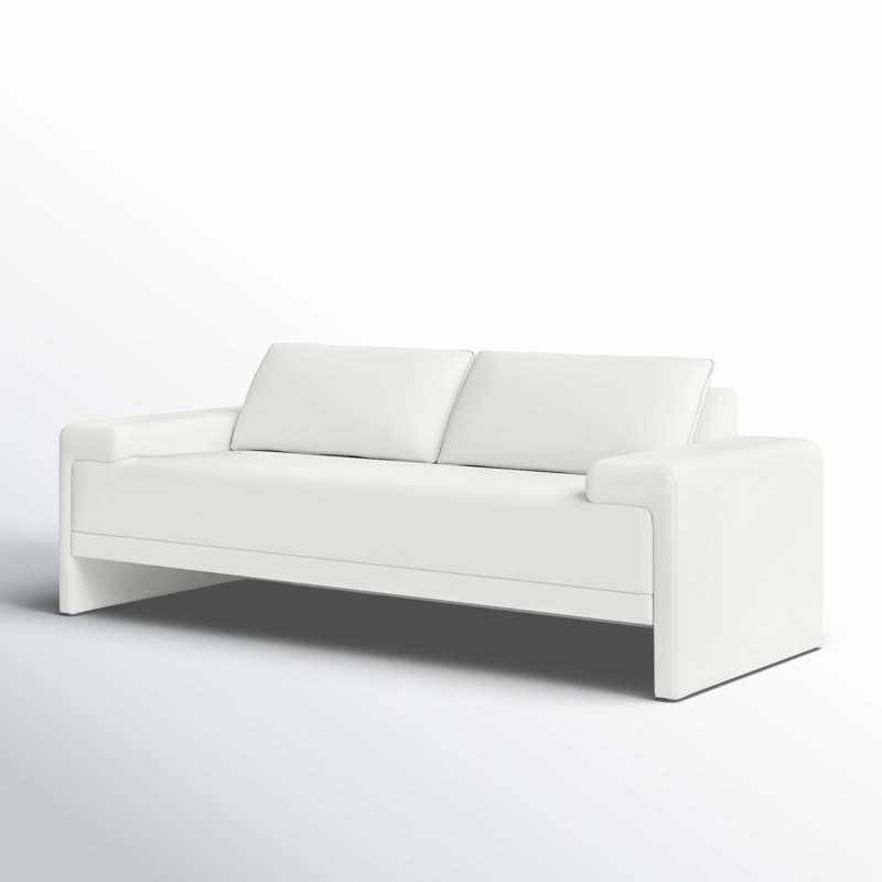 Iden Upholstered Sofa, White LiveSmart®, 32.25" H x 91" W x 37.1" D