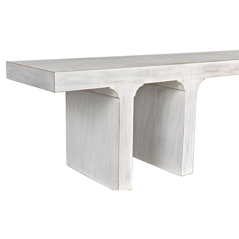 Kir Solid Wood Dining Bench, White