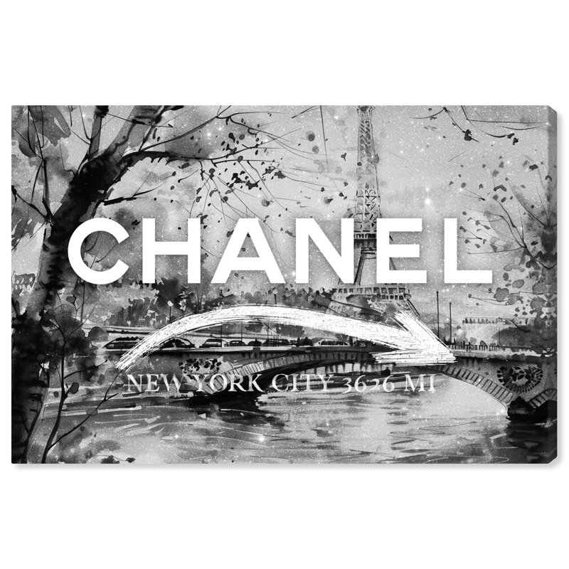 Routes Out of Paris Noir Canvas Art Print with Black Frame