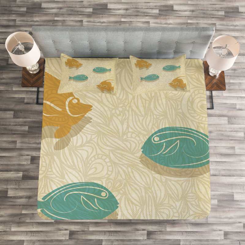 East Urban Home Bedspread with Pillow Shams, 220 x 264 cm